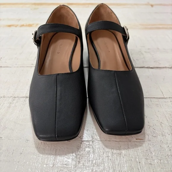 Huma Blanco Stella Mary Jane Pump EU size 38 Black Leather Pump Square Toe